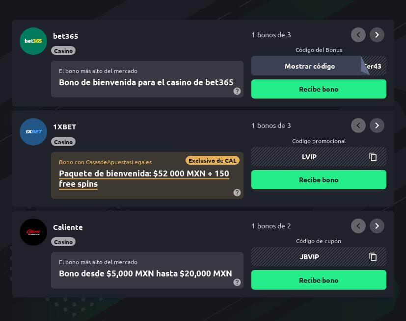 Códigos de Casinos Online