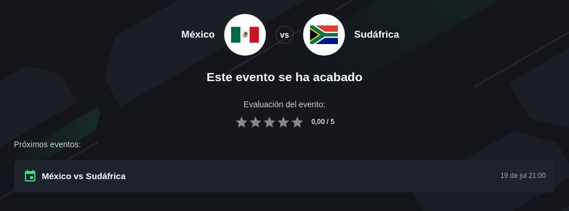 Apuestas quién ganará México vs Sudáfrica